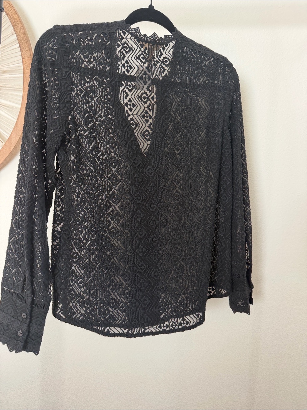 Rebecca Taylor Black Lace V-Neck Blouse - Picture 4 of 4